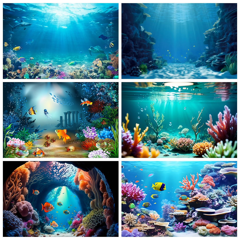Underwater World Seabed Backdr - đánh giá và giá Aquarium Fish World